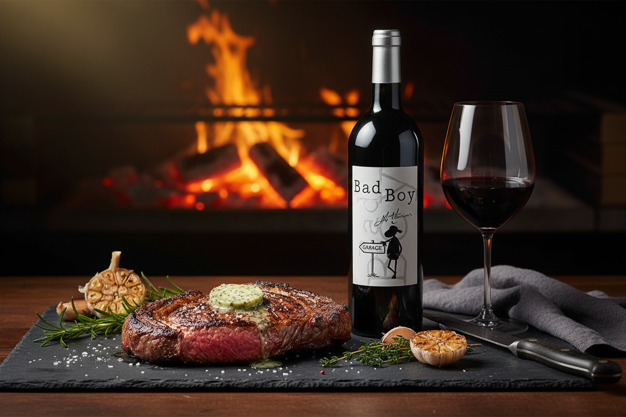 Thunevin Bad Boy 2016 Burdeos Francia - Rib Eye a la Parrilla