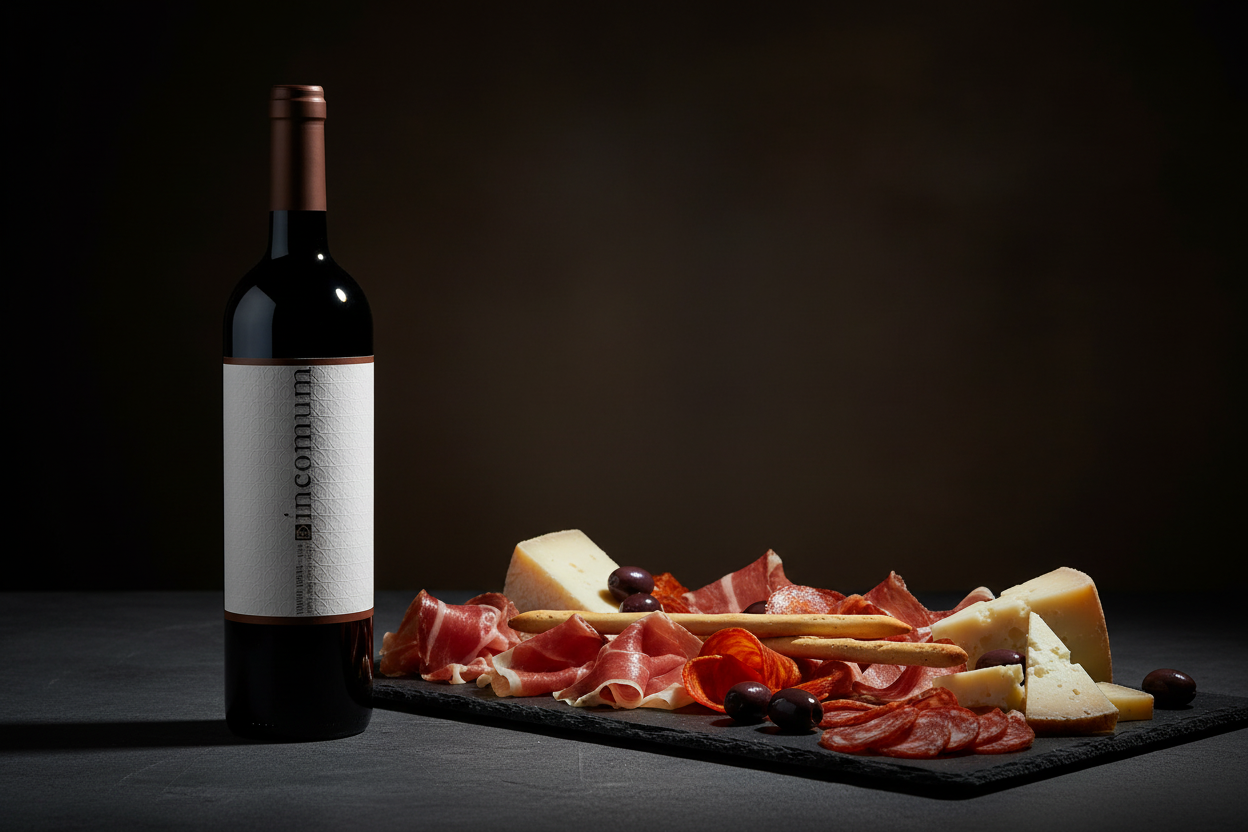 Tinto con embutidos ibéricos