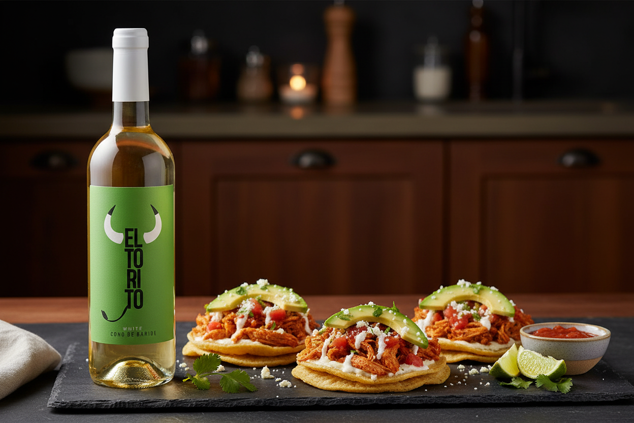 Tostadas de pollo con El Torito