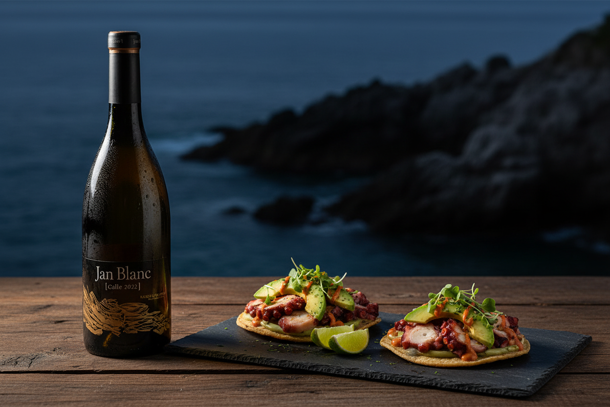 Tostadas de pulpo con Jan Blanc
