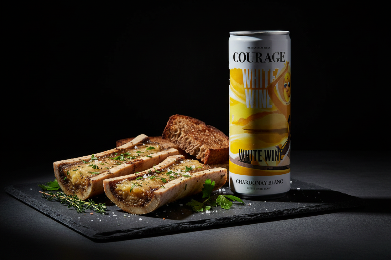 Tuétanos con Chardonnay Courage