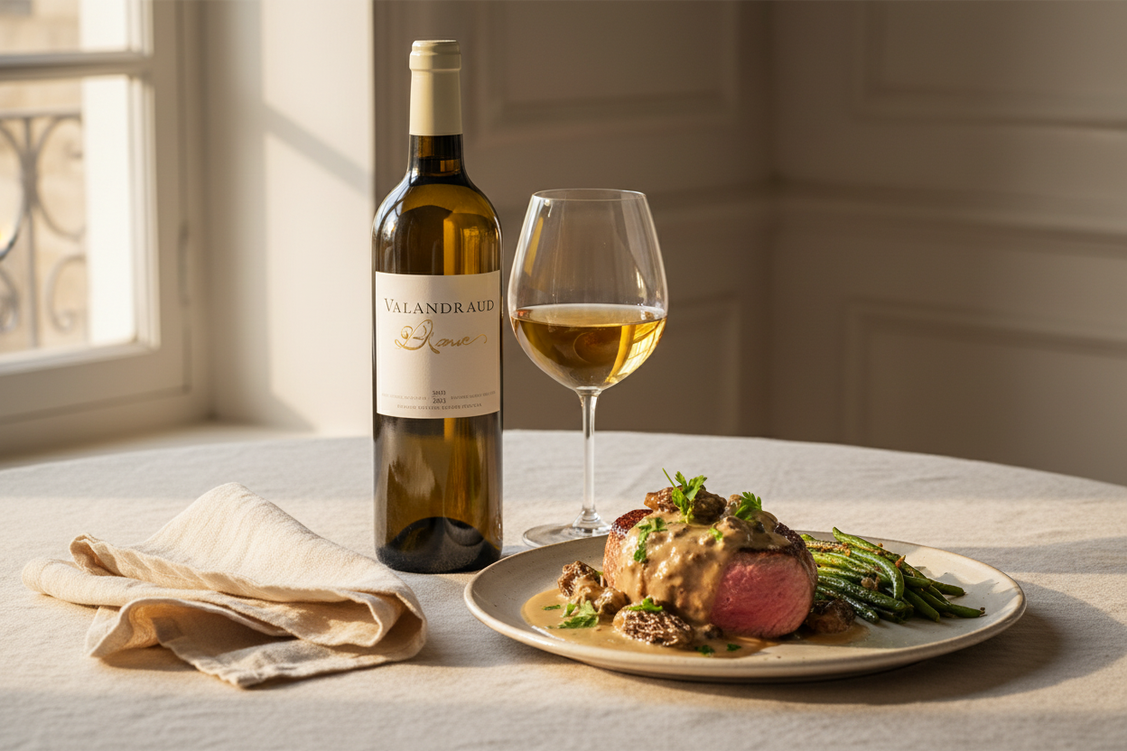 Valandraud Blanc 2019 Bordeaux Francia - Ternera en Salsa de Colmenillas