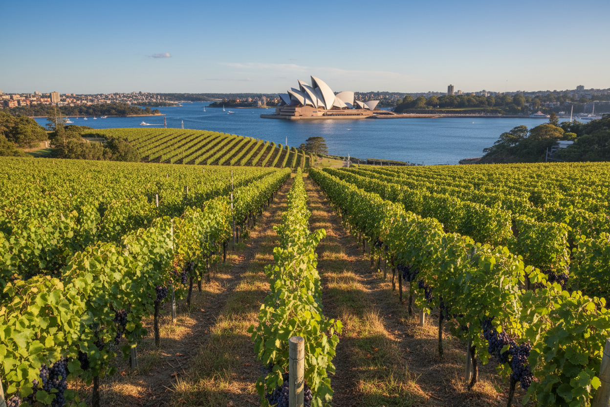 Viñedo Australiano con ópera de Sydney de fondoslider_item_zkWkeA