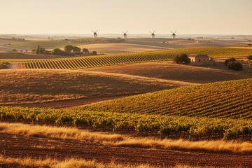 Viñedo en la tierra de Castilla-La Mancha es España