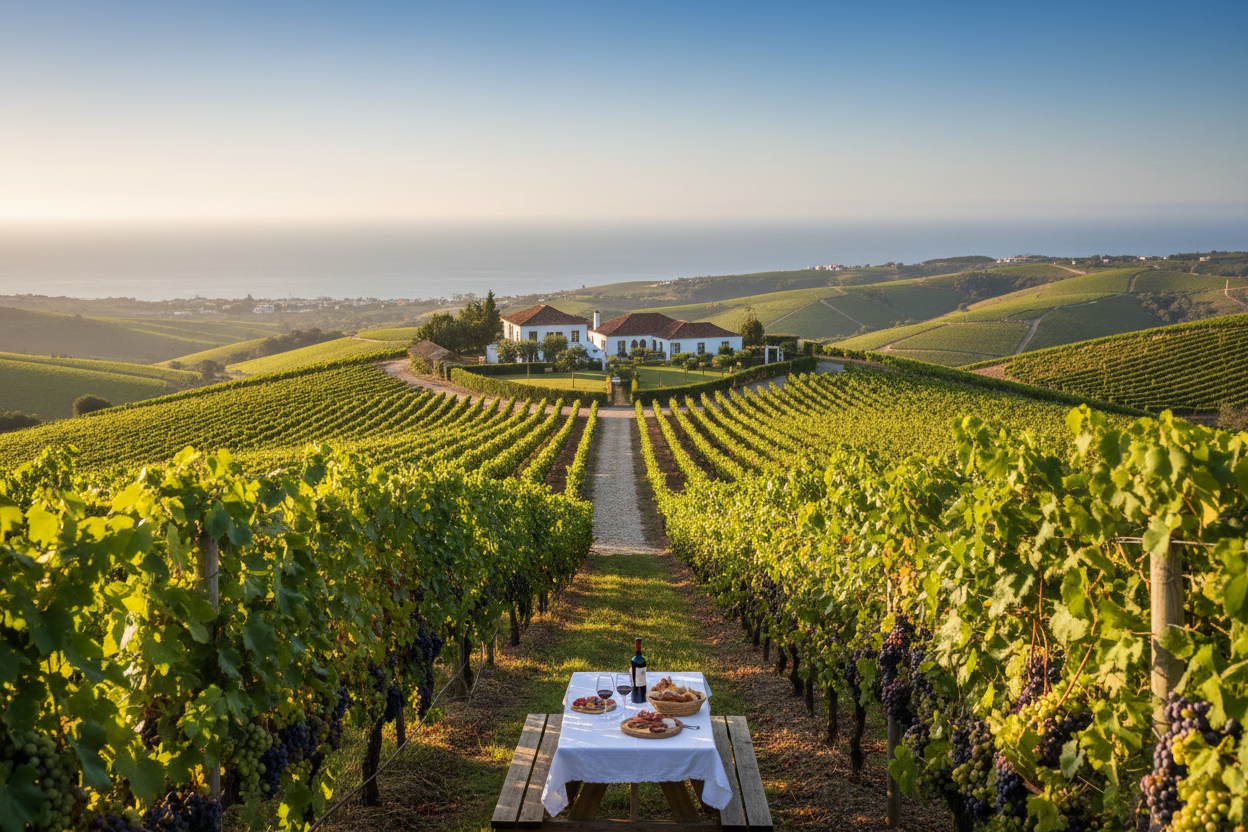 Viñedo en Portugal con el mar de fondoslider_item_HiMBLA
