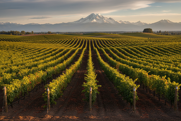 Viñedo típico de Washington USA