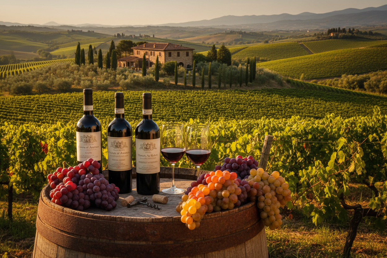 Viñedo típico italiano con uvas y vinos representativosslider_item_HiMBLA