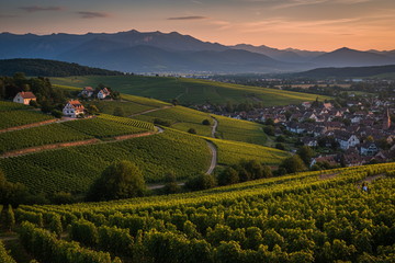 Viñedos en Alsacia Francia