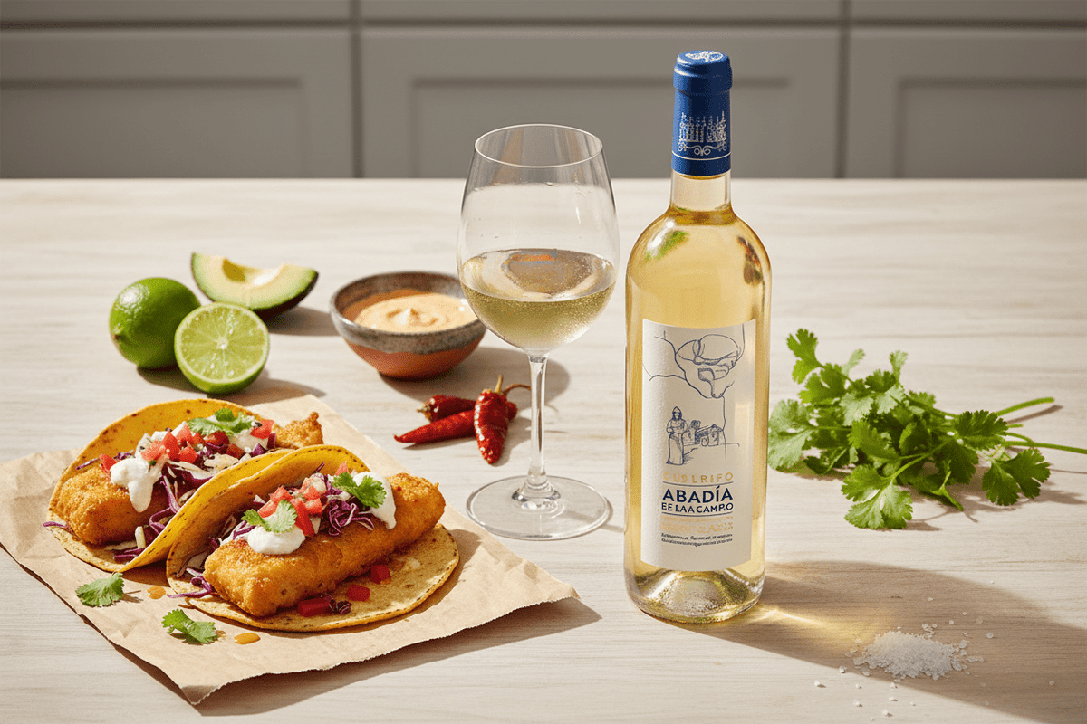 Vino Blanco Abadía de San Campio Albarño 750ml D.O. Rías Baixas - Vino de España - La Cava
