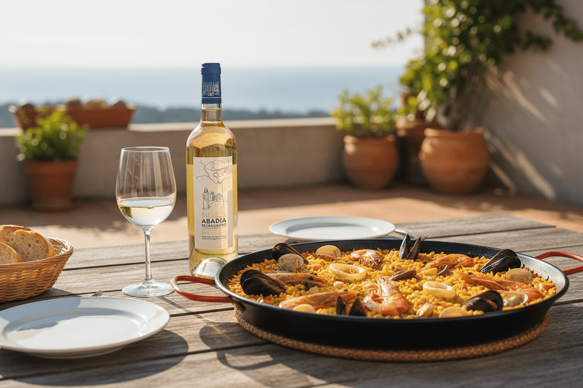 Vino Blanco Abadía de San Campio Albarño 750ml D.O. Rías Baixas - Vino de España - La Cava