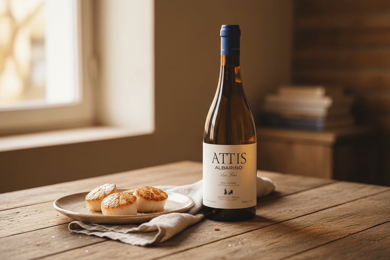 Vino Blanco Attis Albarño 2024 750ml D.O. Rías Baixas - Vino de España - La Cavaslider_item_HiMBLA