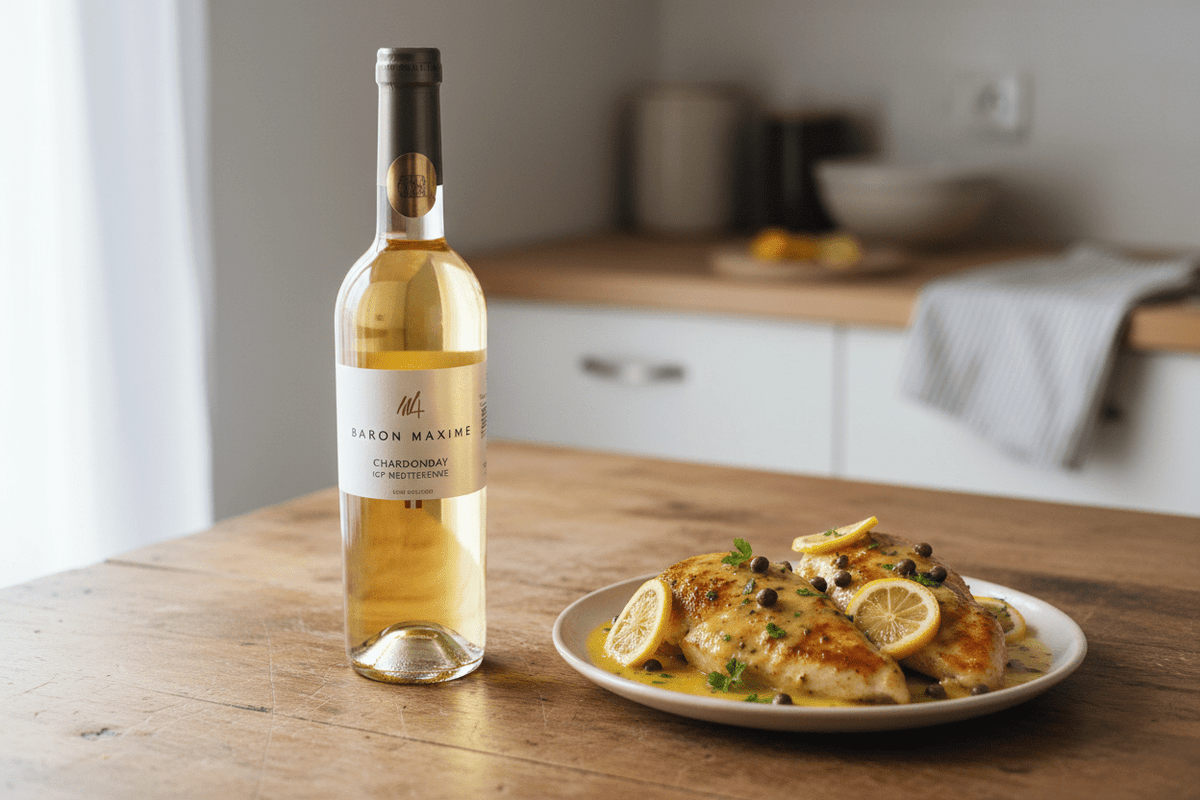 Vino Blanco Baron Maxime Chardonnay 750ml IGP Méditerranée - Vino de Francia - La Cava