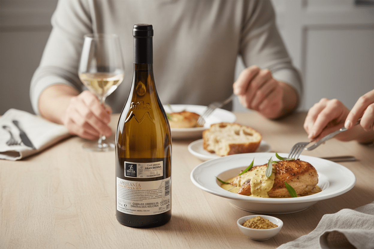 Vino Blanco Capellanía Gran Reserva 2019 de 750 ml - vino de España - La Cava
