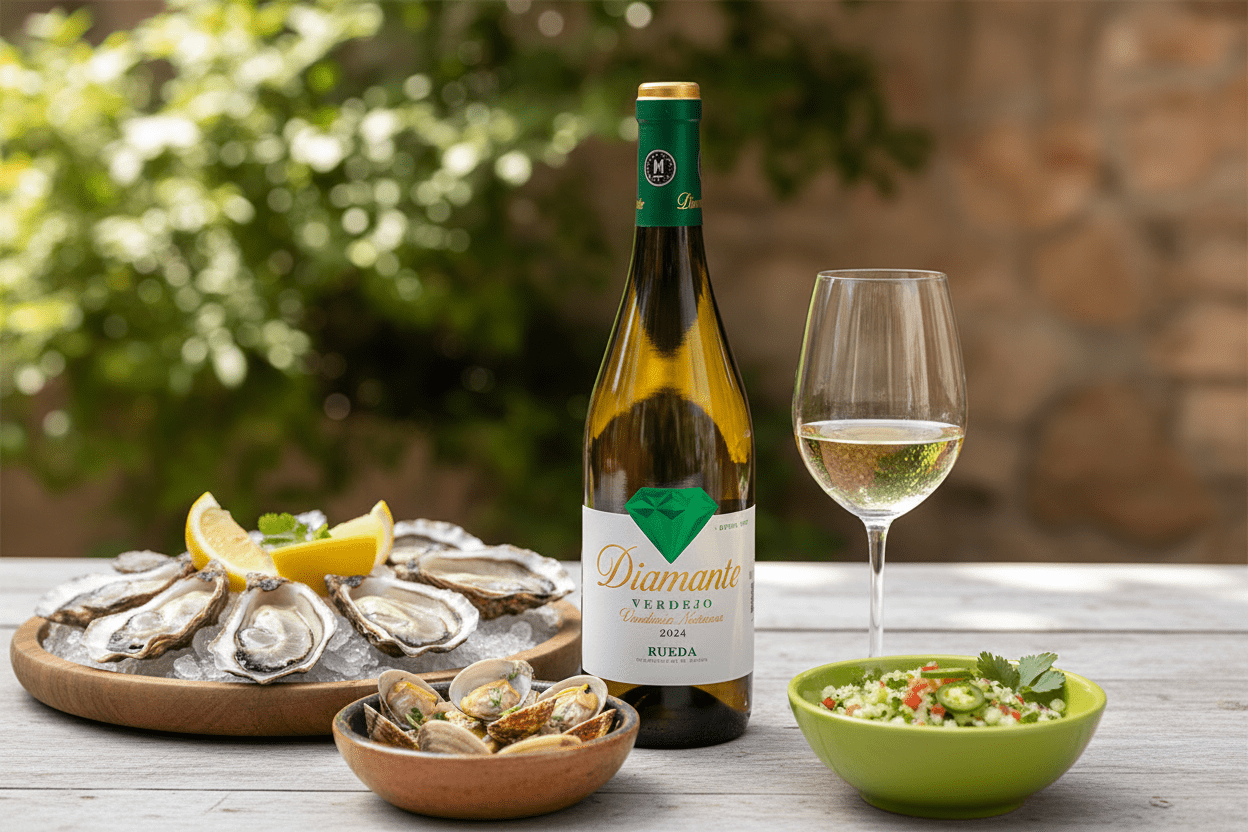 Vino Blanco Diamante Rueda Verdejo de 750 ml - La Cava