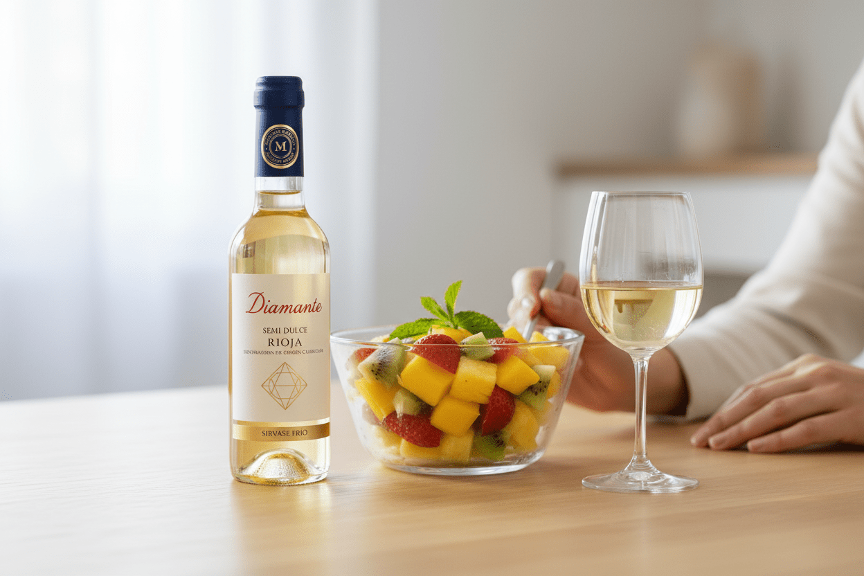 Vino Blanco Diamante Semidulce de 375 ml - La Cava
