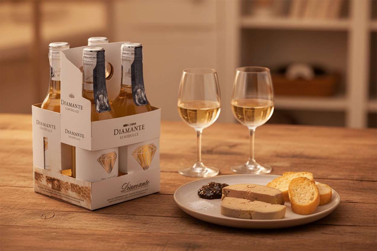 Vino Blanco Diamante Semidulce pack de 4 botellines de 187 ml - La Cava