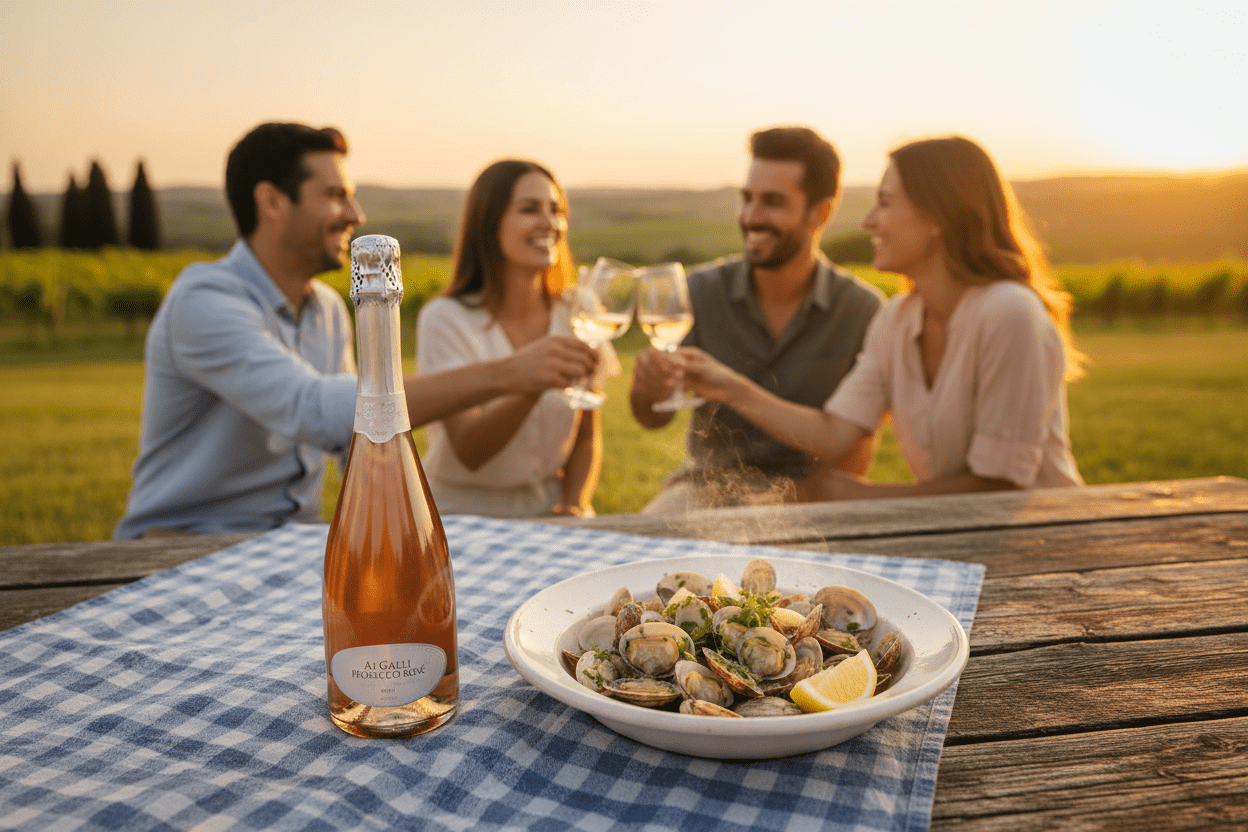 Vino Blanco Espumoso Ai Galli Prosecco Rosé Millesimato Brut Doc - Vino de Italia - La Cava
