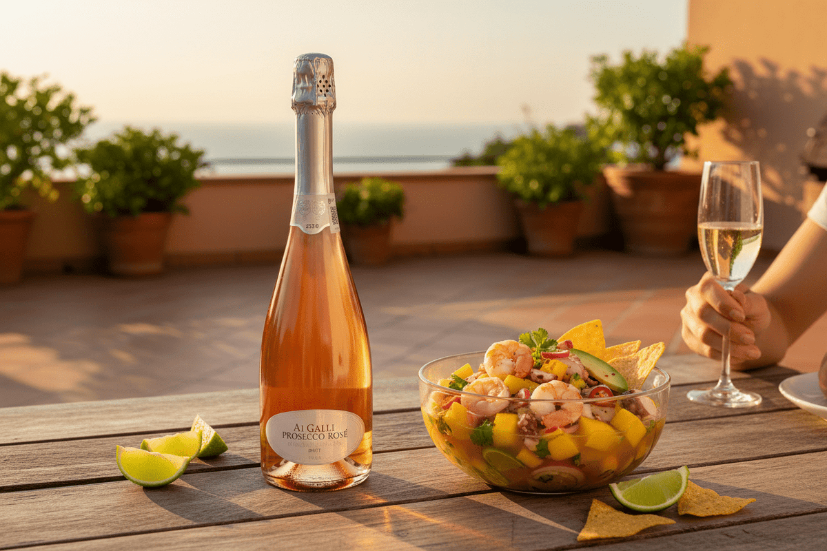 Ai Galli Prosecco Rosé Millesimato Brut Doc Sparkling White Wine - Wine from Italy - La Cava