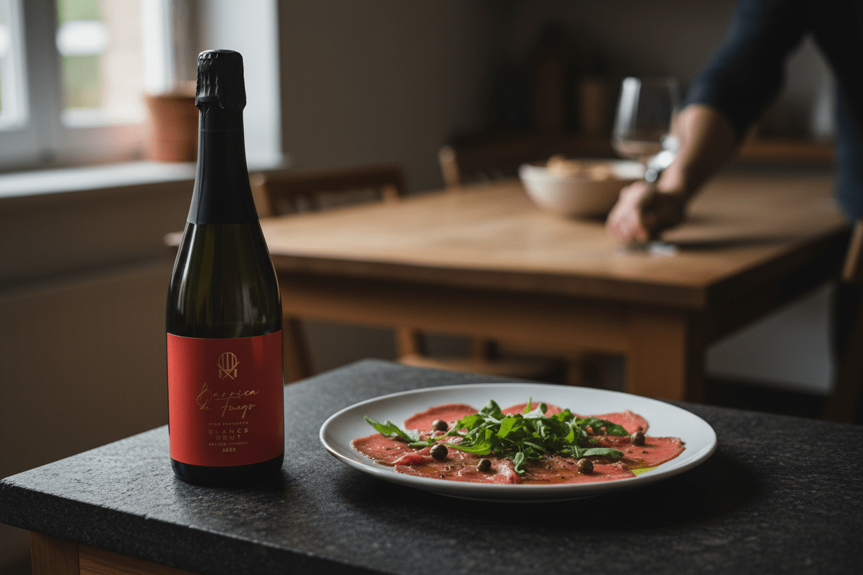 Vino Blanco Espumoso Barrica de Fuego Blancs Brut - Vino Mexicano - La Cava
