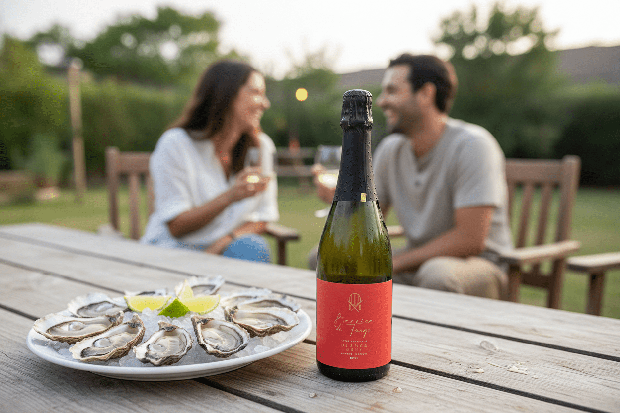 Vino Blanco Espumoso Barrica de Fuego Blancs Brut - Vino Mexicano - La Cava