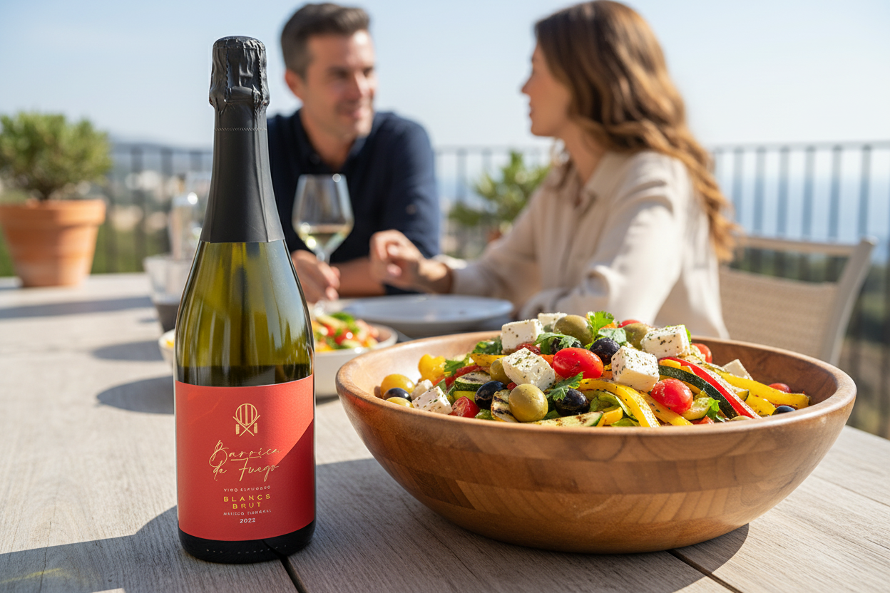 Vino Blanco Espumoso Barrica de Fuego Blancs Brut - Vino Mexicano - La Cava