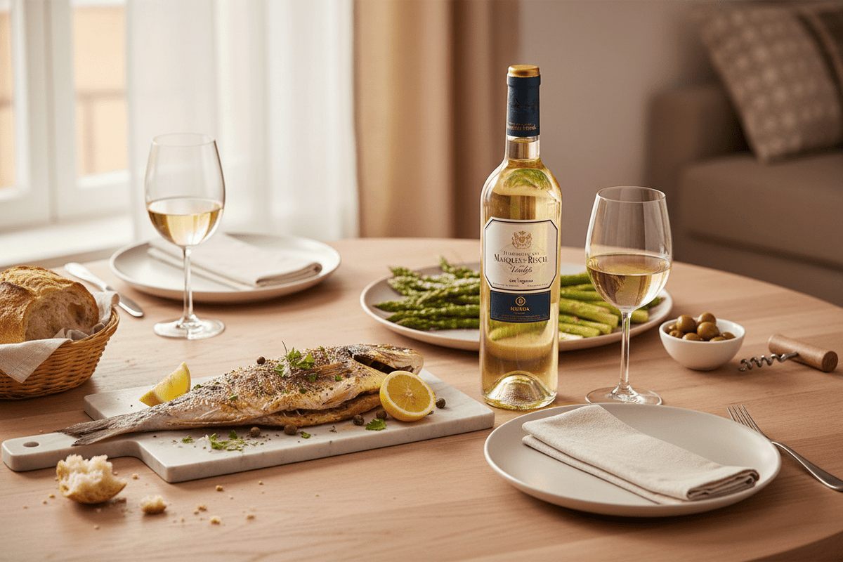 Vino Blanco Marqués de Riscal Finca Montico 750ml Rueda - Vino de España - La Cava
