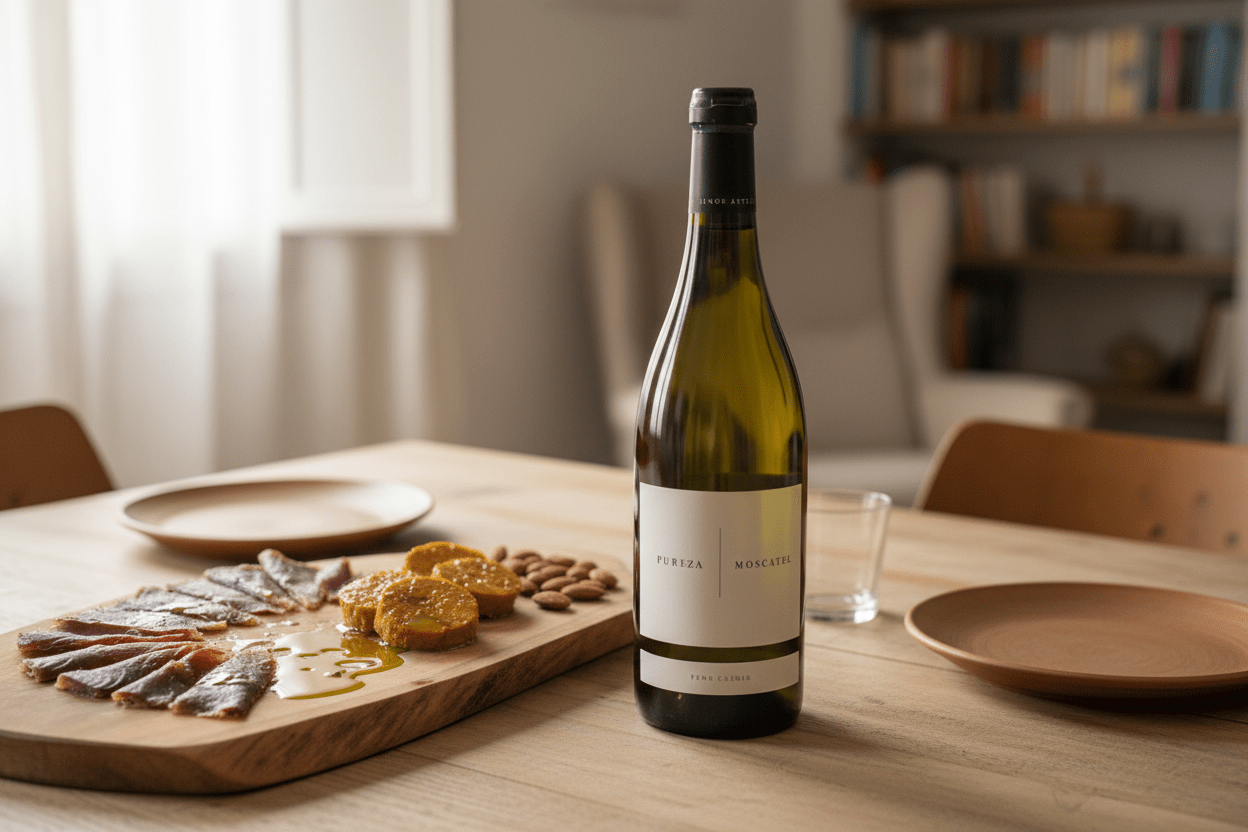 Vino Blanco Pureza Moscatel Ánfora 2021 Pepe Mendoza 750ml D.O. Alicante - Vino de España - La Cava