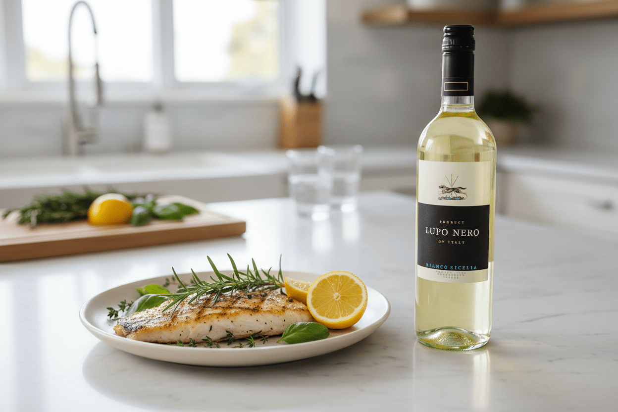 Vino Blanco Rocca Lupo Nero Blanco, Sicilia - Vino de Italia - La Cava