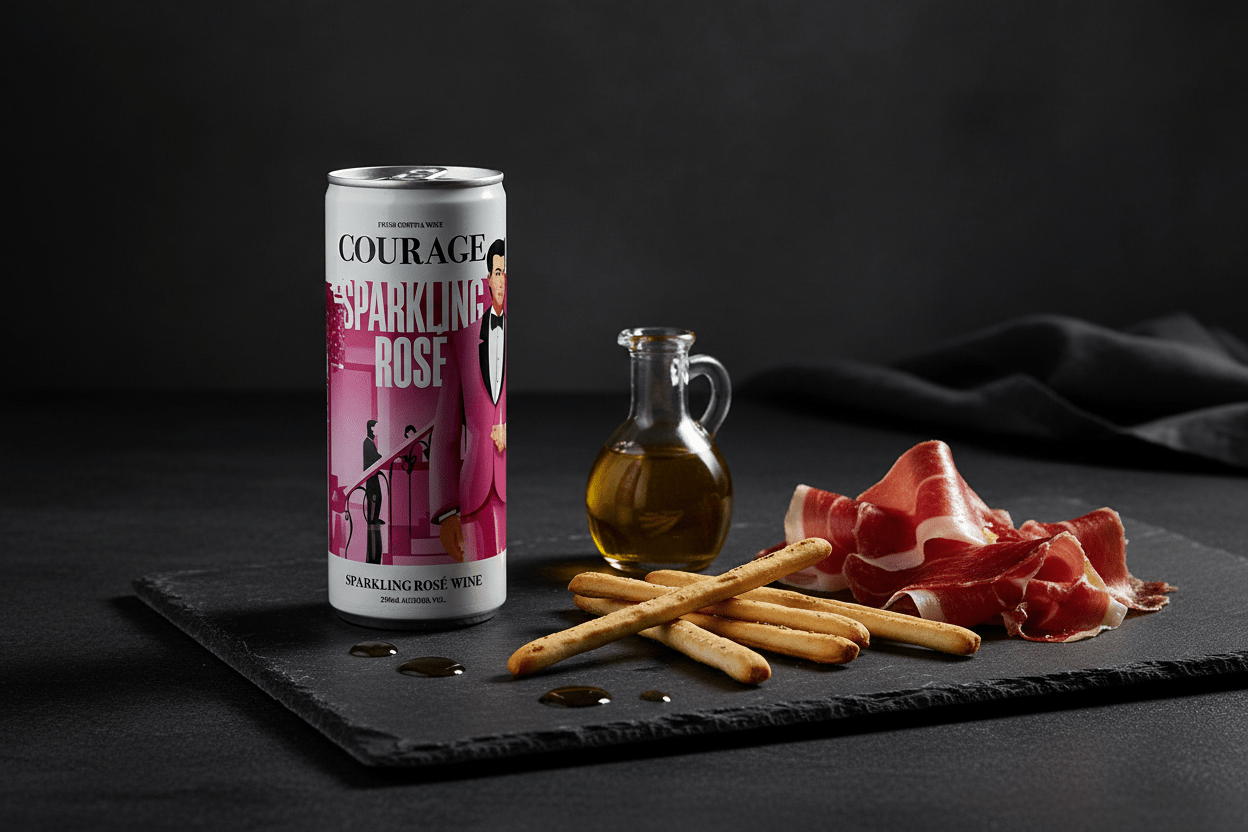 Vino Rosado Espumoso Lata Courage 250ml - La Cava