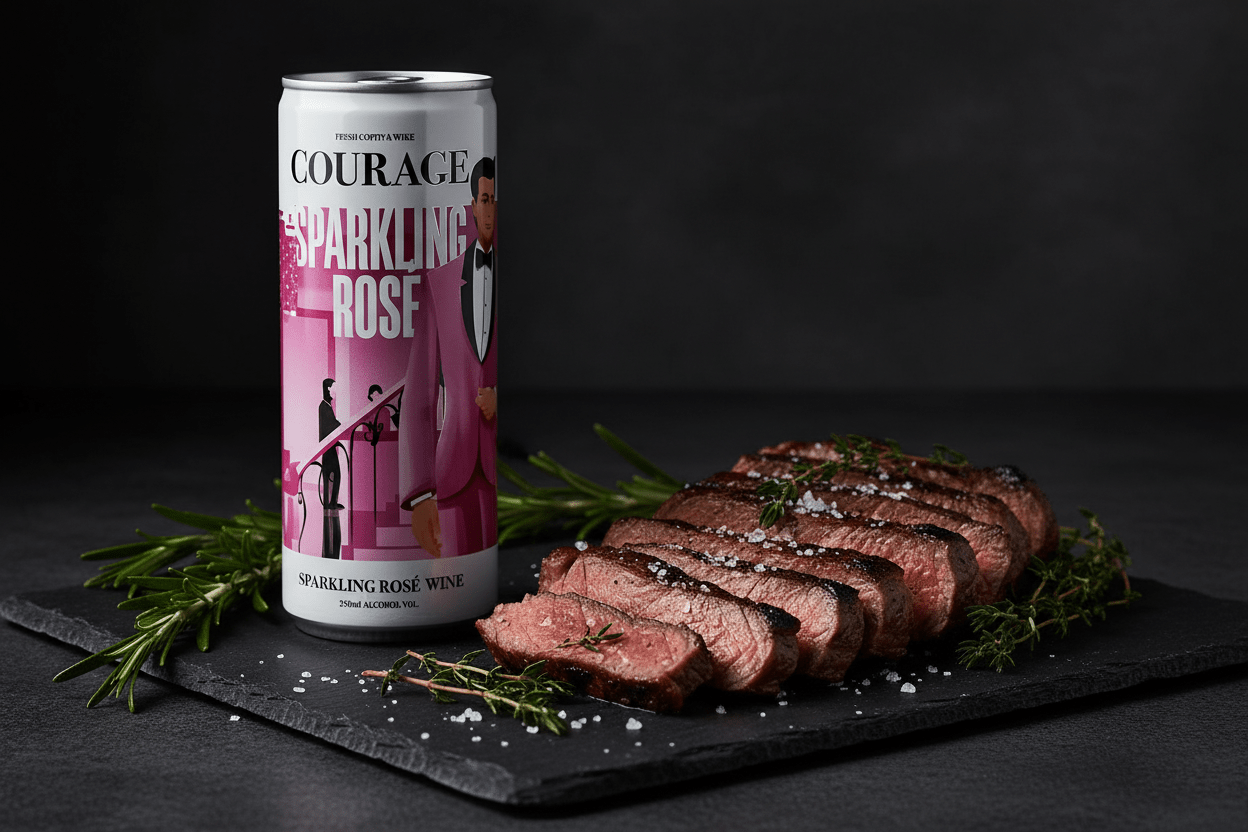 Vino Rosado Espumoso Lata Courage 250ml - La Cava