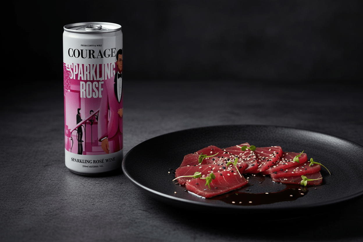 Vino Rosado Espumoso Lata Courage 250ml - La Cava