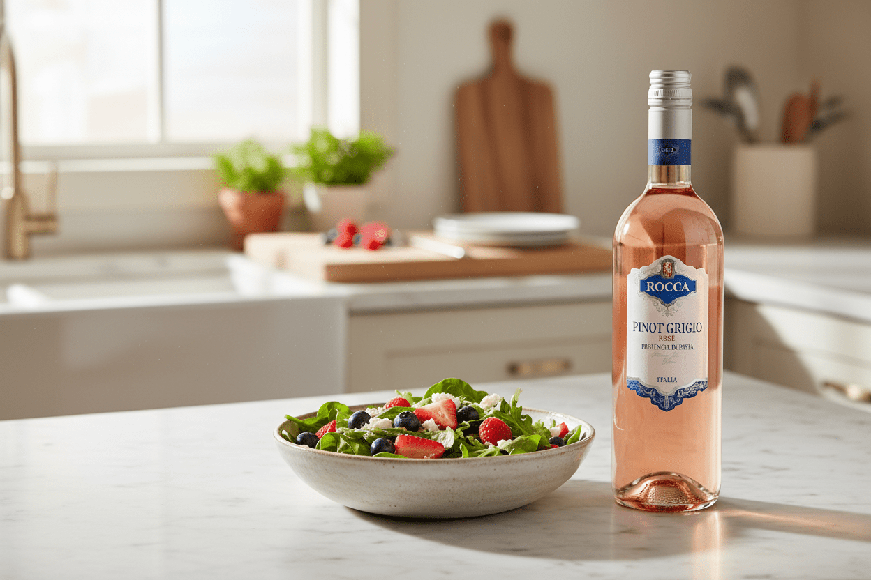 Vino Rosado Rocca Pinot Grigio Rosado, Lombardía - Vino de Italia - La Cava