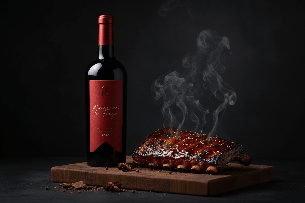 Vino Tinto Barrica De Fuego Malbec Roble - Vino Mexicano - La Cava