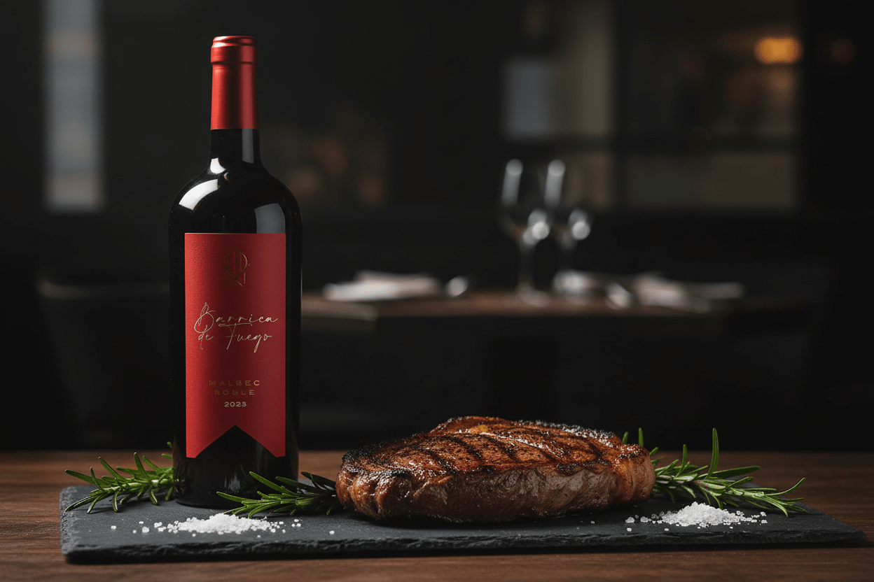 Vino Tinto Barrica De Fuego Malbec Roble - Vino Mexicano - La Cava