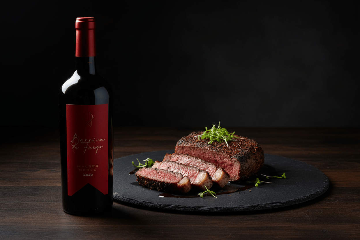 Vino Tinto Barrica De Fuego Malbec Roble - Vino Mexicano - La Cava
