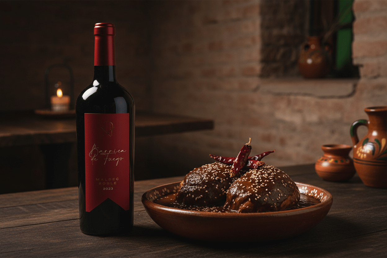 Vino Tinto Barrica De Fuego Malbec Roble - Vino Mexicano - La Cava