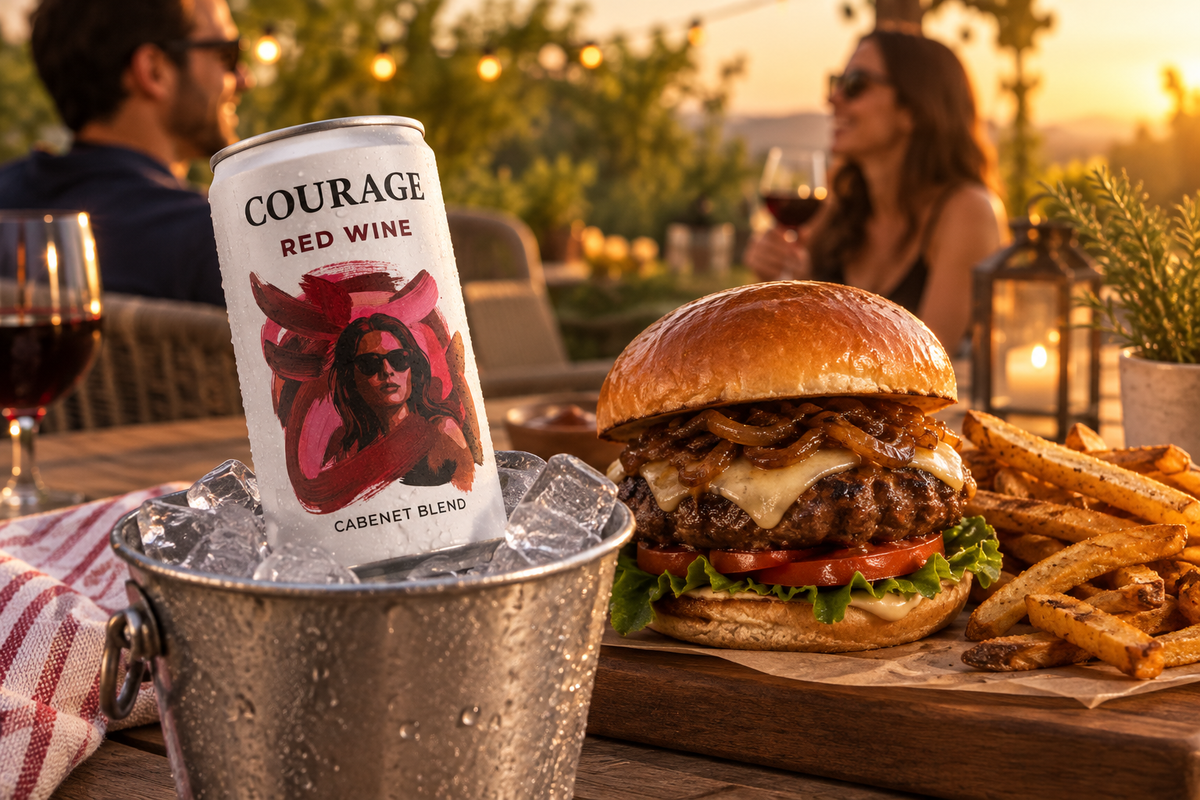 Vino Tinto Cabernet Lata Courage 250ml - La Cava