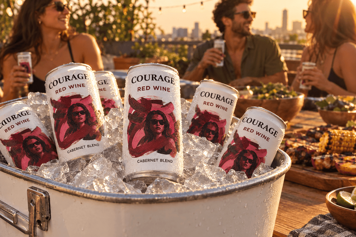 Vino Tinto Cabernet Lata Courage 250ml - La Cava