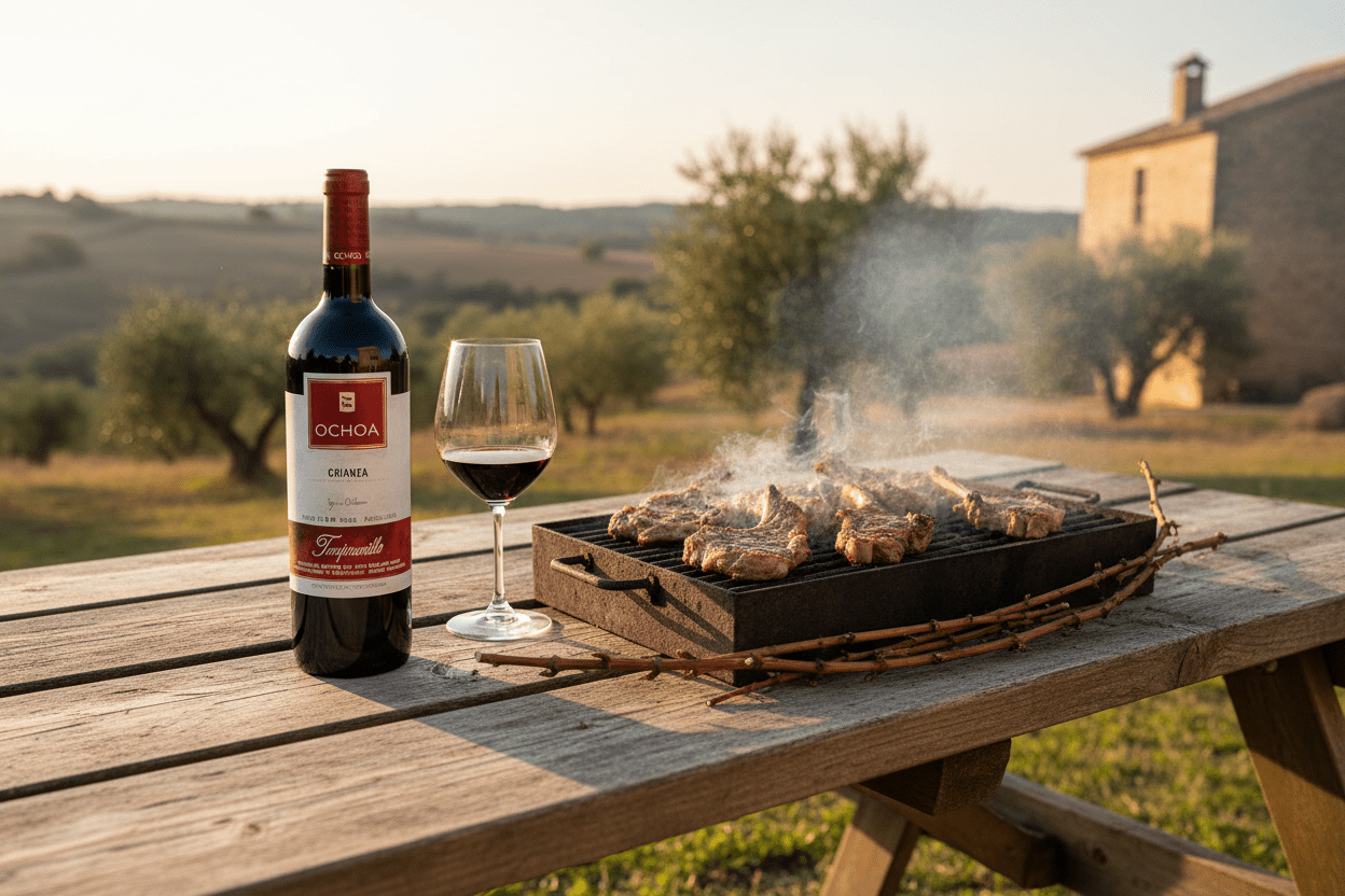 Vino Tinto Crianza Tempranillo Bodega Ochoa Navarra - Vino de España - La Cava