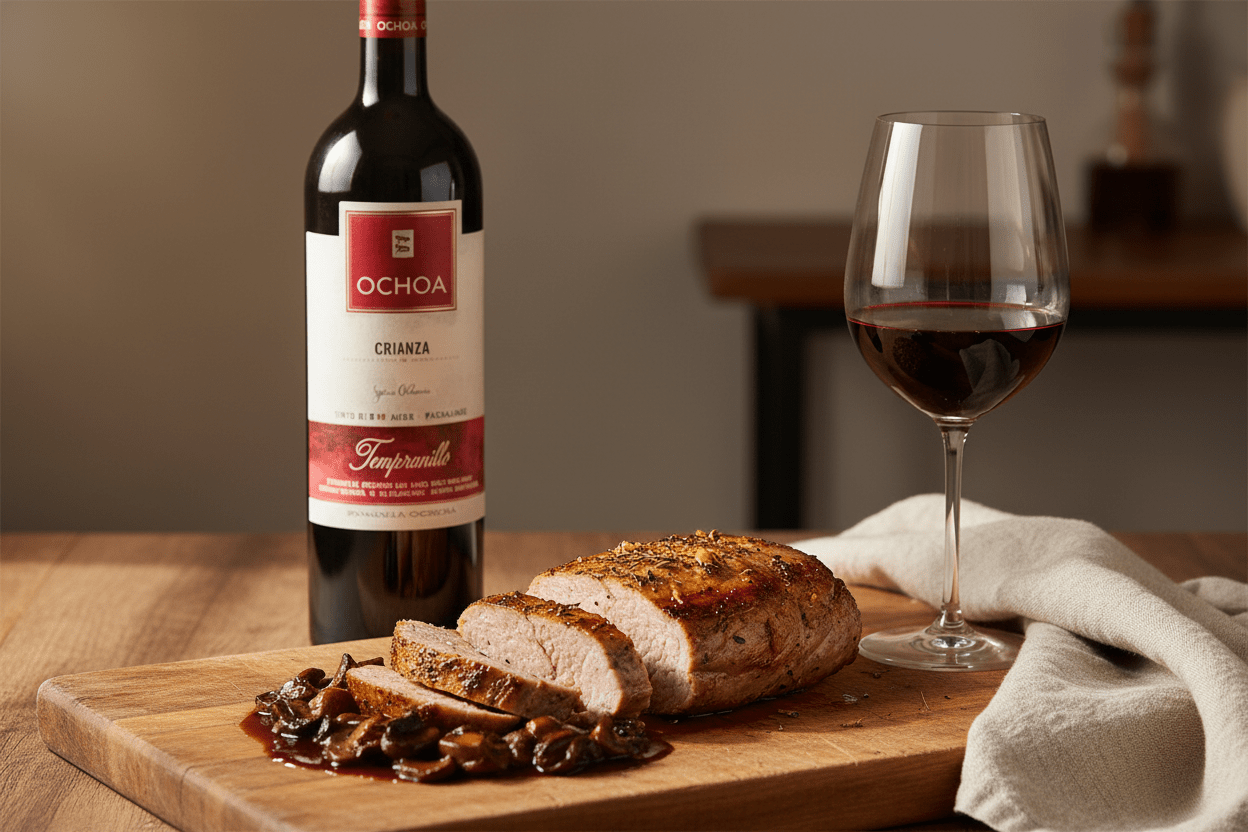 Vino Tinto Crianza Tempranillo Bodega Ochoa Navarra - Vino de España - La Cava