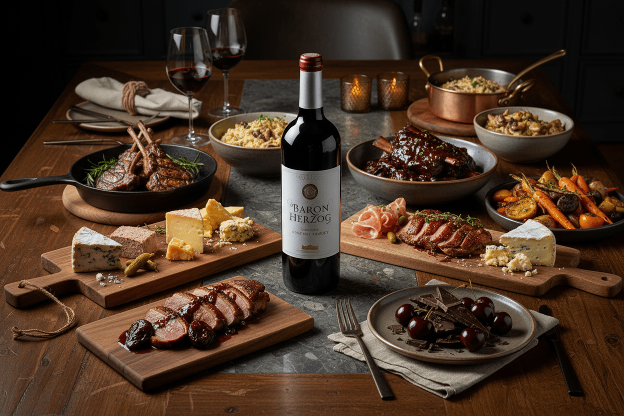 Vino Tinto Kosher Baron Herzog Merlot 750ml California - Vino de Estados Unidos - La Cava