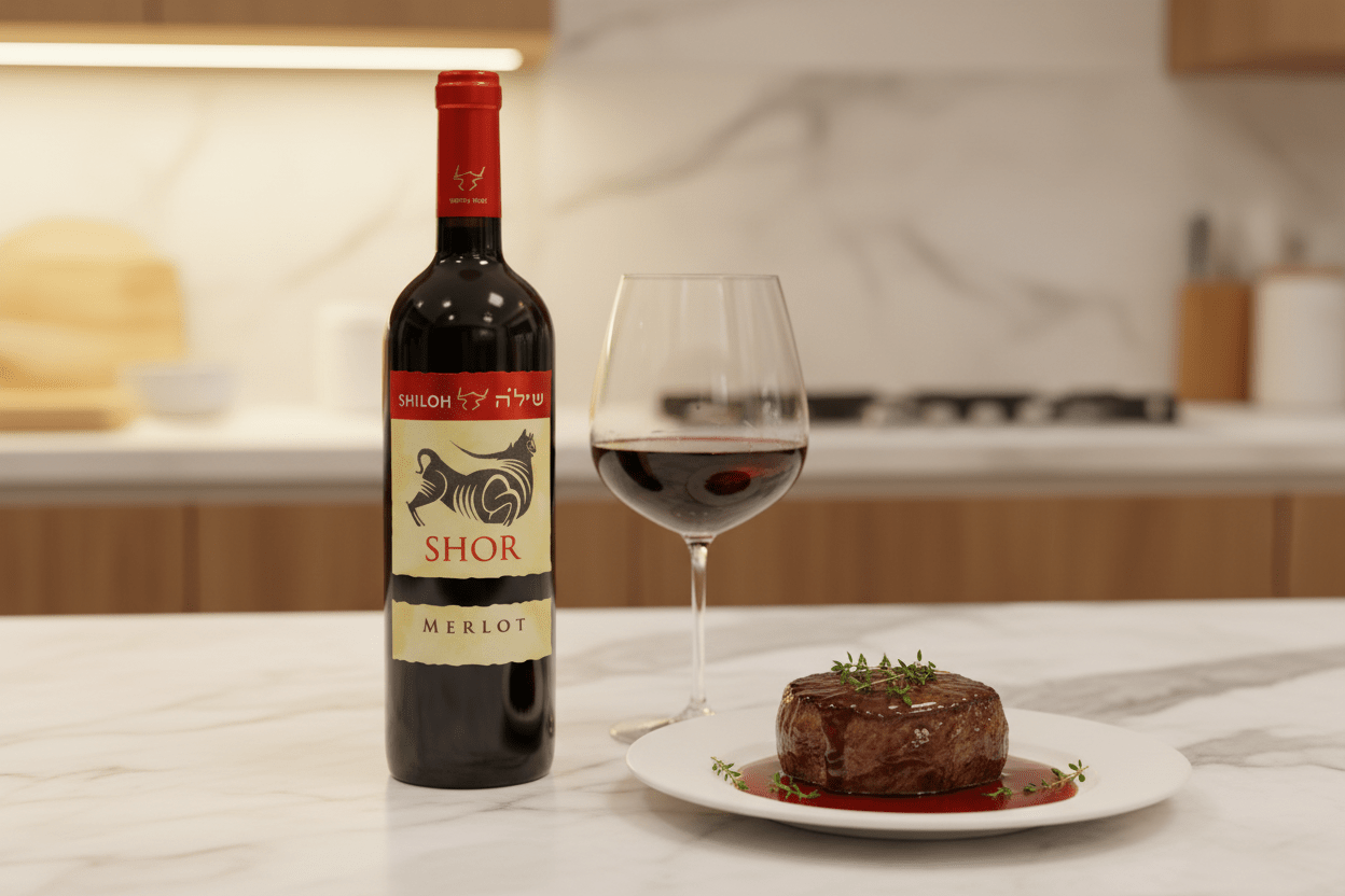 Vino Tinto Kosher Shiloh Shor Merlot 750ml, Judea Vino de Israel - La Cava