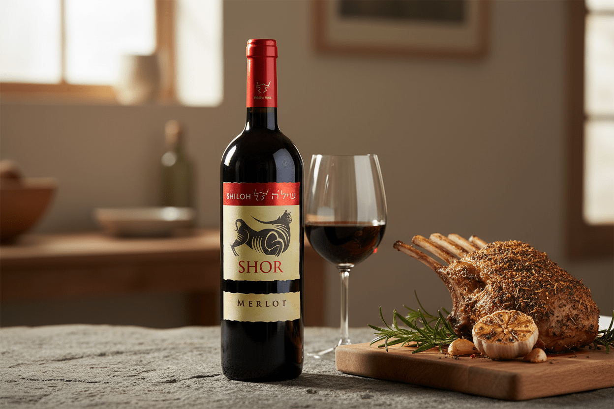 Vino Tinto Kosher Shiloh Shor Merlot 750ml, Judea Vino de Israel - La Cava
