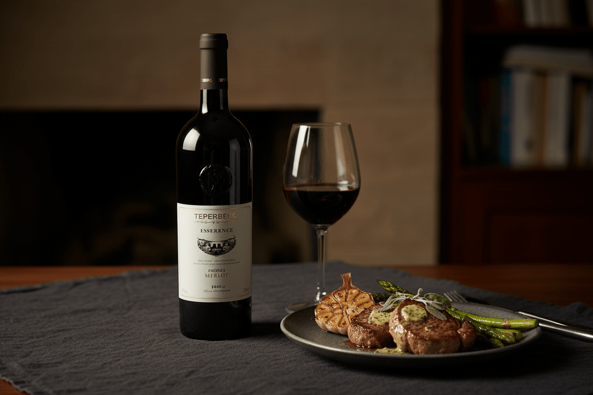 Vino tinto kosher teperberg essence merlot 2019 750 ml - La Cava