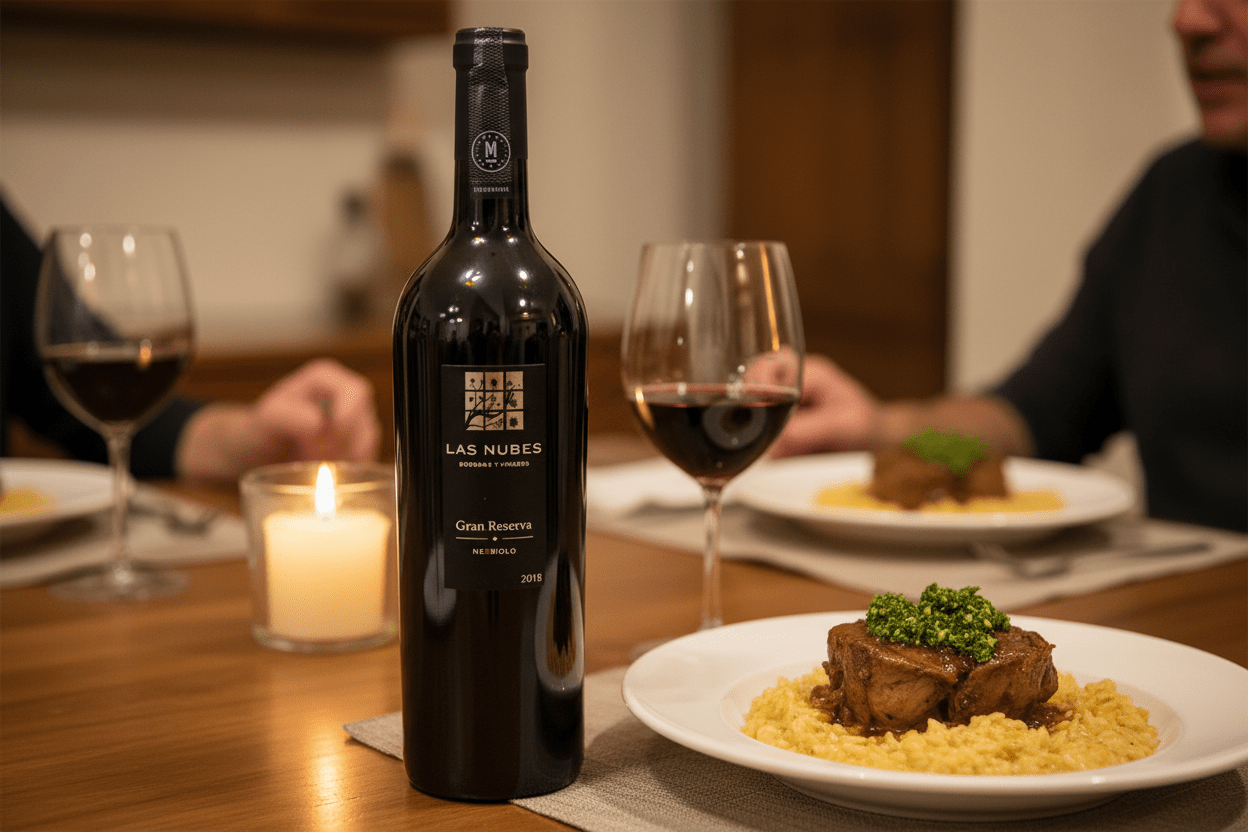 Vino Tinto Las Nubes Gran Reserva Nebbiolo 2018 de 750 ml - La Cava