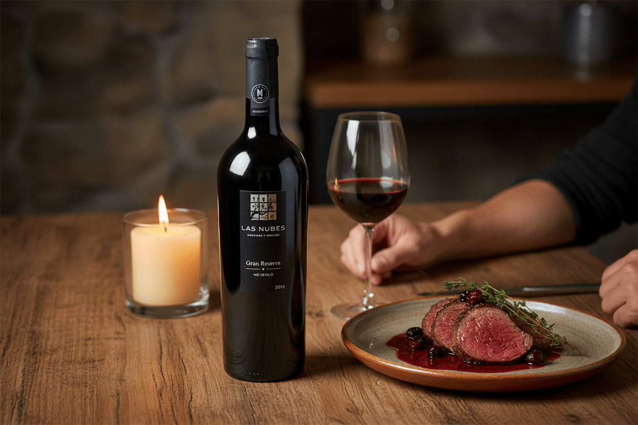 Vino Tinto Las Nubes Gran Reserva Nebbiolo 2018 de 750 ml - La Cava