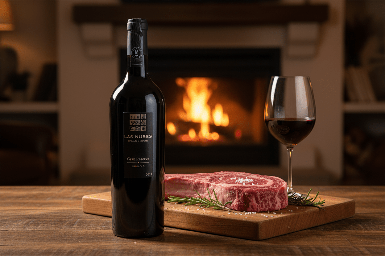 Vino Tinto Las Nubes Gran Reserva Nebbiolo 2018 de 750 ml - La Cava