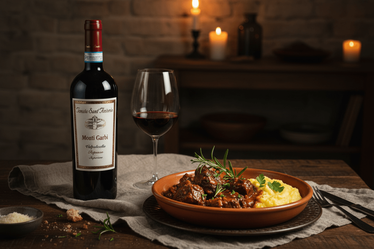 Vino Tinto Monti Garbi Valpolicella Superior Ripasso , Verona- Vino de Italia - La Cava