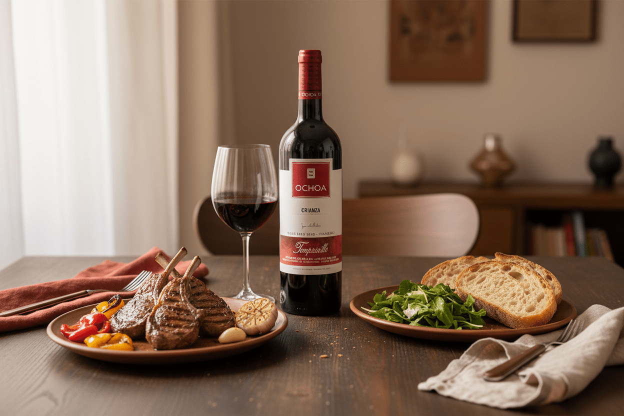 Vino Tinto Ochoa Crianza 500ml Tempranillo D.O. Navarra - Vino de España - La Cava
