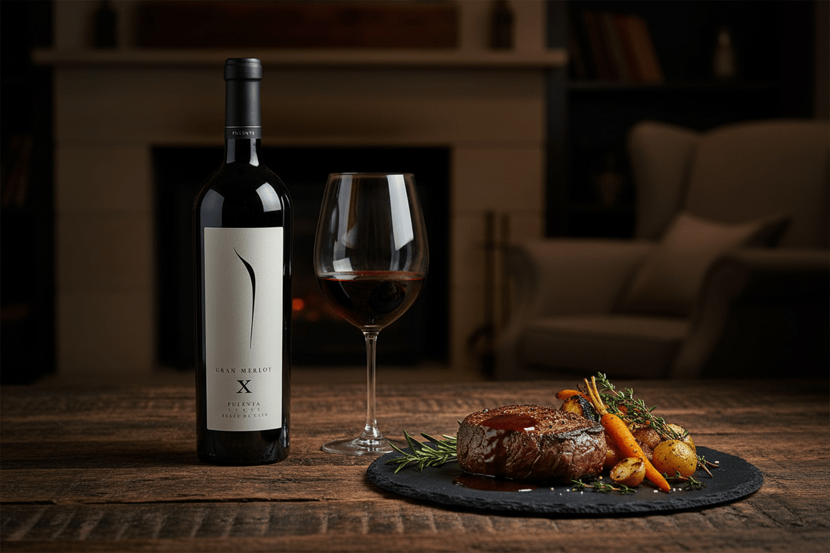 Vino Tinto Pulenta Gran Merlot 750ml 2018 - Vino Argentino - La Cava